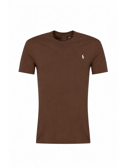 T-shirt in cotone con logo Pony Brown POLO RALPH LAUREN | 710671438536